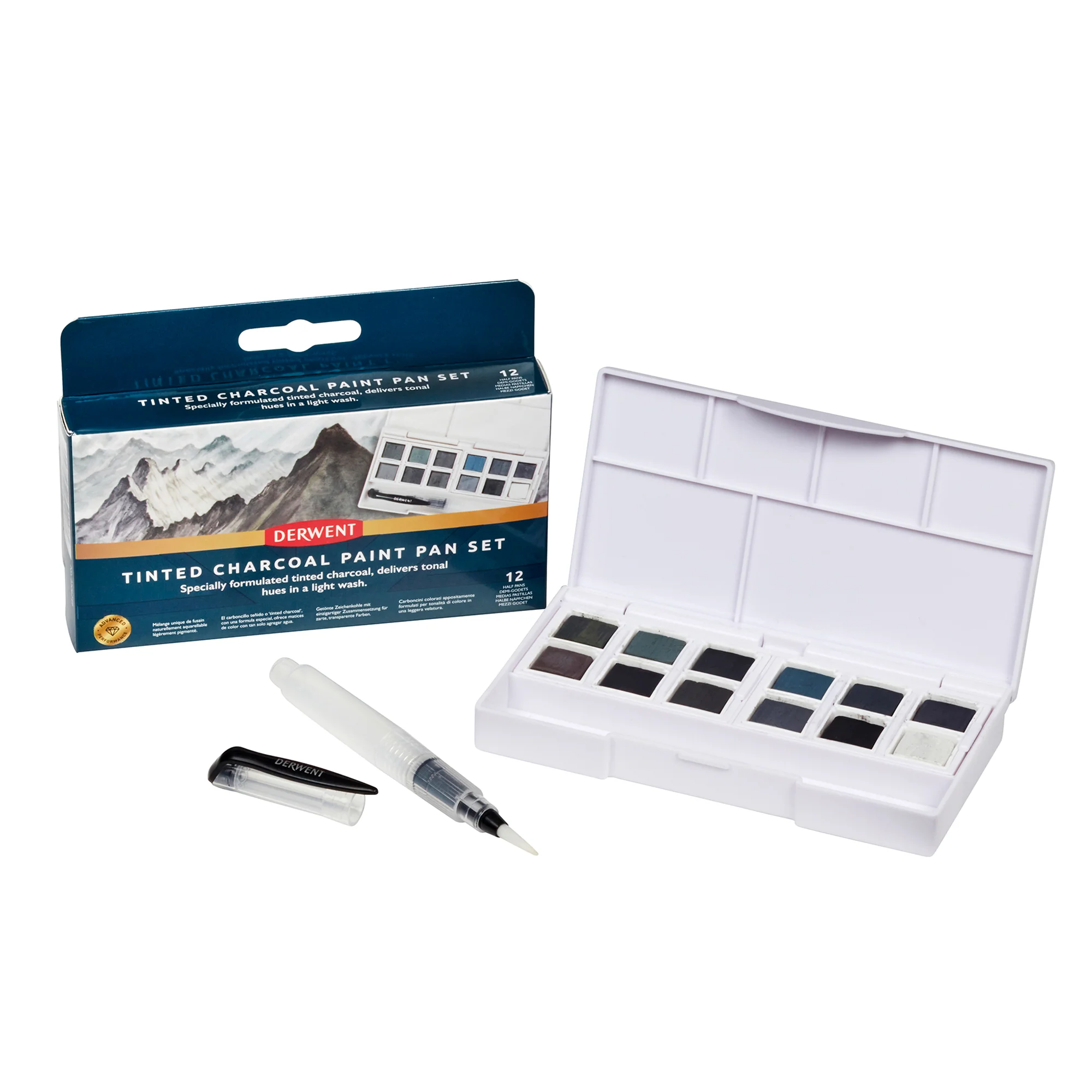 Derwent Tinted Charcoal Paint Pan Set of 12 - Image 3
