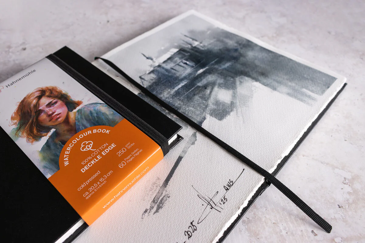 Hahnemühle® Deckled Edge Watercolour Book 100% Cotton 5.5" x 5.5" - Square - Image 3