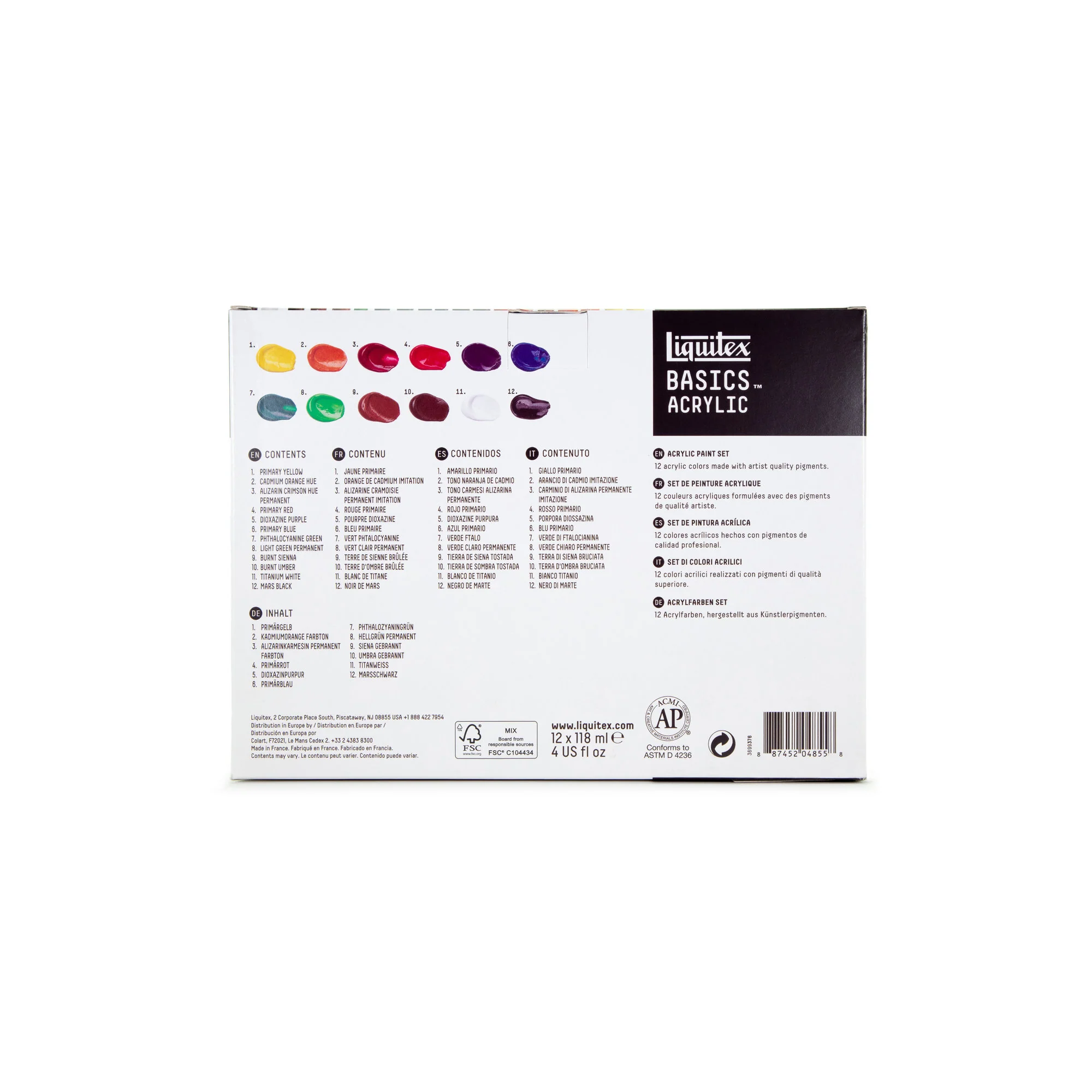 Liquitex BASICS Acrylic Set of 12 x 118ml Tubes - Image 4