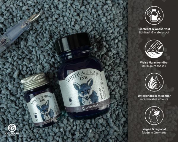 Octopus Write and Draw Ink Grey Fox 50ml - Image 2