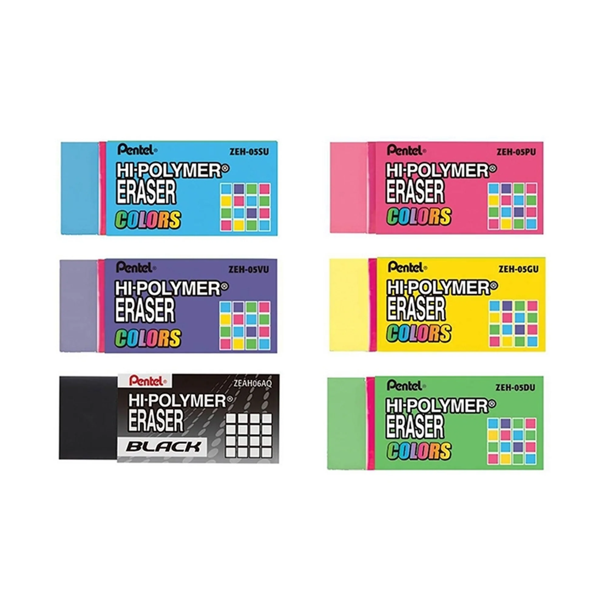Pentel Hi-Polymer Block Eraser - Small, Assorted Colour - Image 2