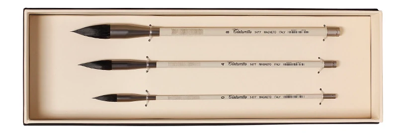 Tintoretto Magneto Watercolour Brush Gift Set (Sizes 0, 4, 8) - Image 3
