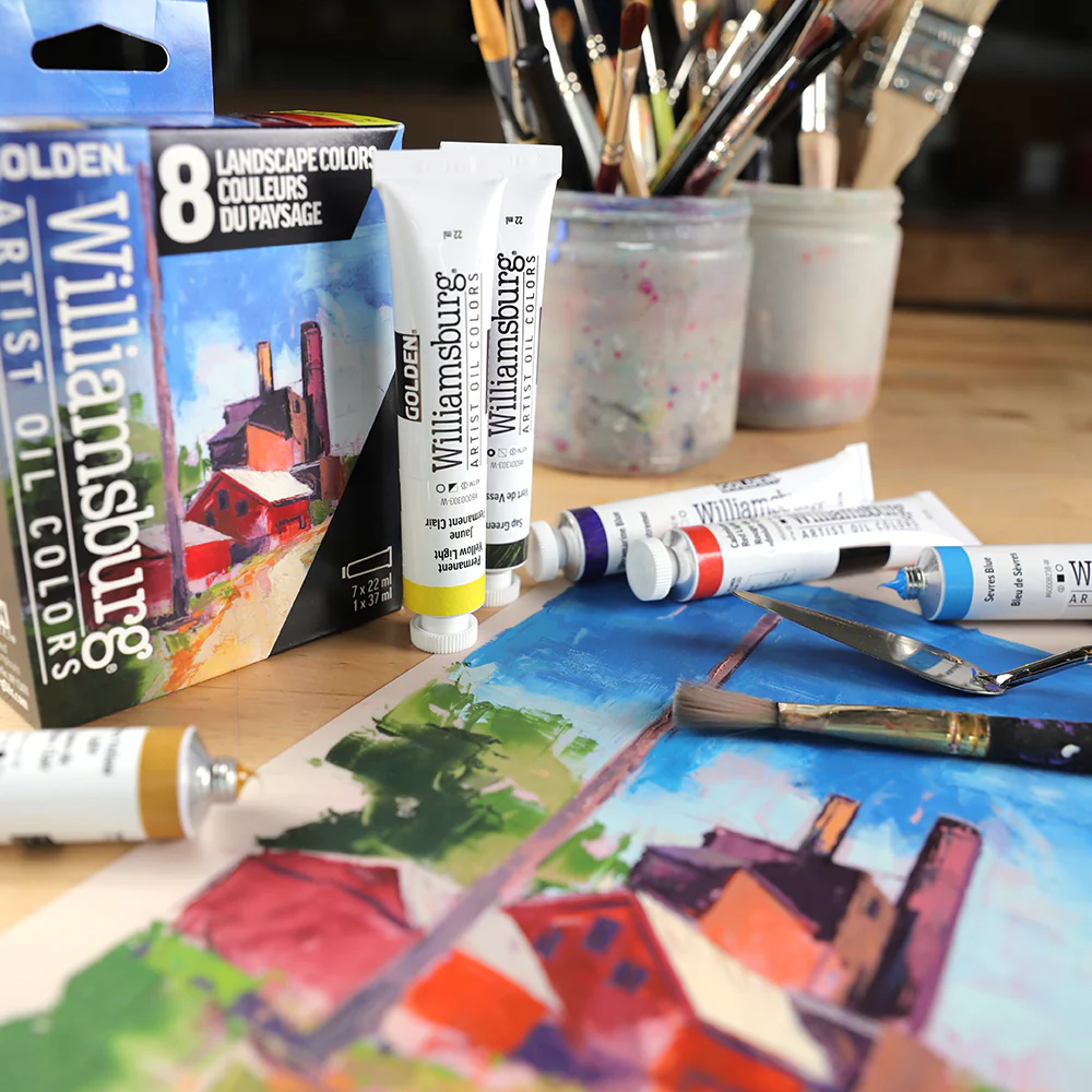 Williamsburg Oils Set of 7 x 22ml & 1 x 37ml - Landscape Colors - Image 3