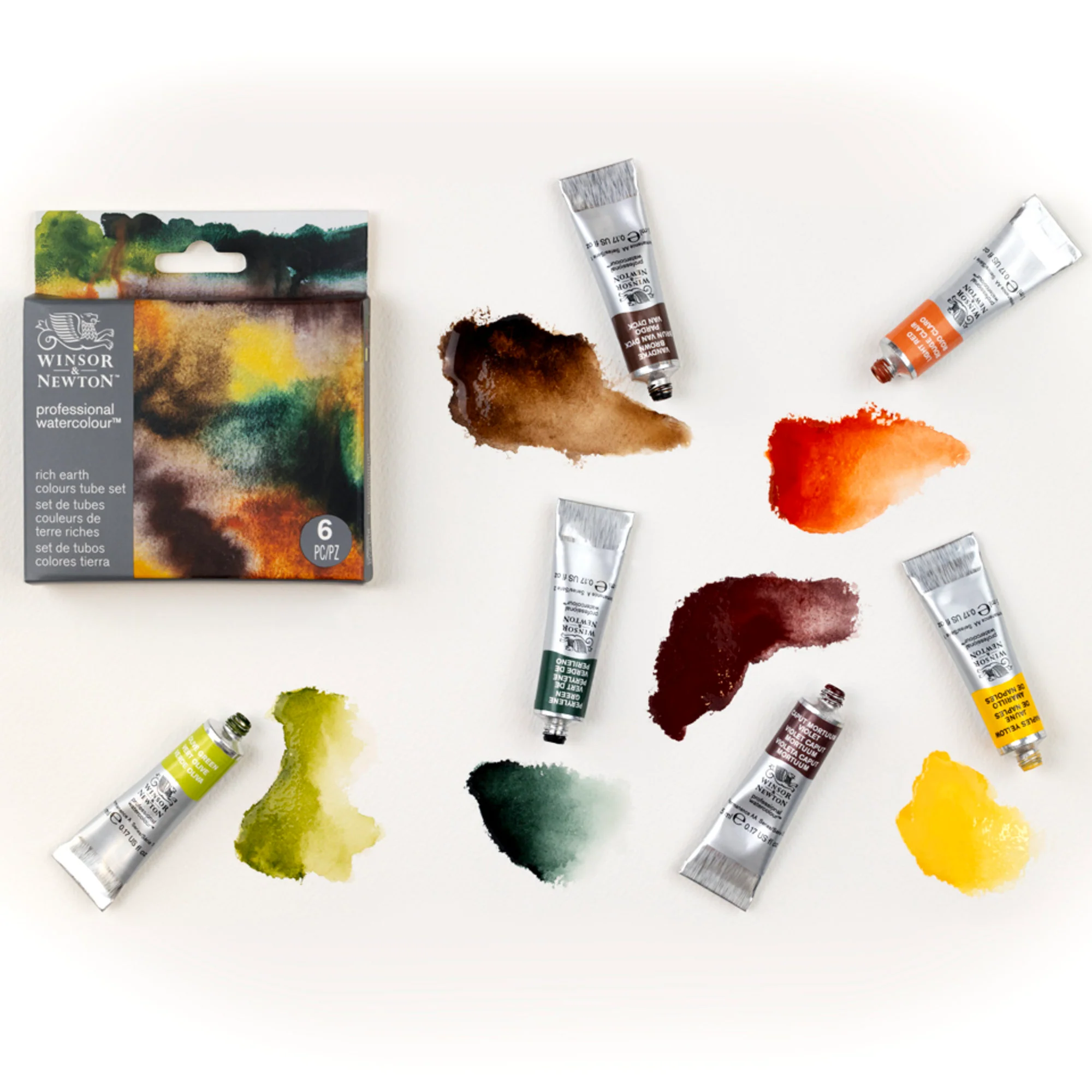 Winsor & Newton Professional Watercolour Tube Set of 6 Rich Earth Colour - Image 3