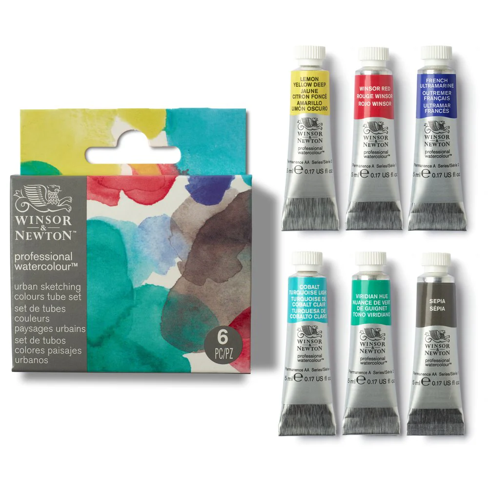 Winsor & Newton Professional Watercolour Tube Set of 6 Urban Sketching Colours - Image 3